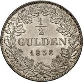 Reverse 1/2 Gulden 1838