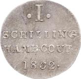 Reverse 1 Shilling 1832 H.S.K.