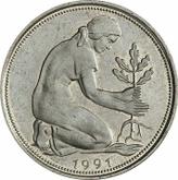 Reverse 50 Pfennig 1991 D