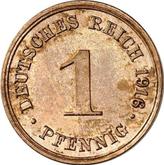 Obverse 1 Pfennig 1916 G