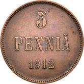 Reverse 5 Pennia 1912