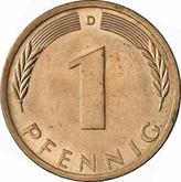 Obverse 1 Pfennig 1975 D