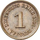 Obverse 1 Pfennig 1891 E