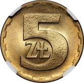 Reverse 5 Zlotych 1975