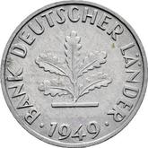 Reverse 10 Pfennig 1949 F Bank deutscher Länder