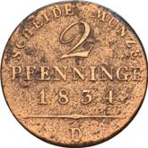 Reverse 2 Pfennig 1834 D