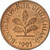 Reverse 2 Pfennig 1991 A