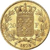 Reverse 20 Francs 1825 W