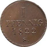 Reverse 1 Pfennig 1822 S