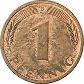 Obverse 1 Pfennig 1990 D