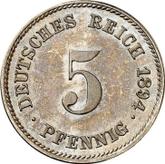 Obverse 5 Pfennig 1894 F