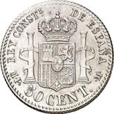 Reverse 50 Céntimos 1889 MPM