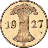 Reverse 1 Reichspfennig 1927 D