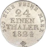 Reverse 1/24 Thaler 1824 S