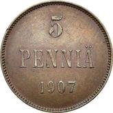 Reverse 5 Pennia 1907