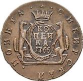 Reverse 1 Kopek 1766 КМ Siberian Coin
