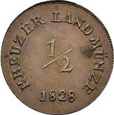 Reverse 1/2 Kreuzer 1828
