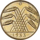 Reverse 10 Reichspfennig 1933 G