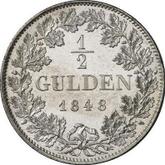 Reverse 1/2 Gulden 1848