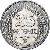 Obverse 25 Pfennig 1909 D