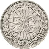 Reverse 50 Reichspfennig 1936 J