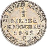 Reverse 1/2 Silber Groschen 1872 C
