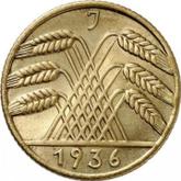 Reverse 10 Reichspfennig 1936 J