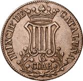 Reverse 6 Cuartos 1838 Catalonia