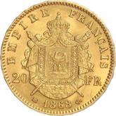 Reverse 20 Francs 1868 BB