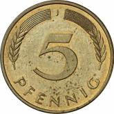 Obverse 5 Pfennig 1990 J
