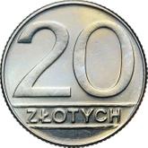 Reverse 20 Zlotych 1989 MW