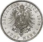 Reverse 5 Mark 1876 D Bayern