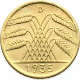 Reverse 10 Reichspfennig 1935 D