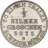 Reverse 1/2 Silber Groschen 1871 B