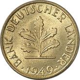 Reverse 1 Pfennig 1949 F Bank deutscher Länder