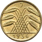 Reverse 5 Reichspfennig 1936 J