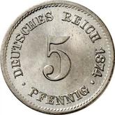 Obverse 5 Pfennig 1874 E