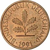 Reverse 1 Pfennig 1991 J