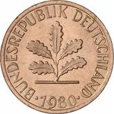 Reverse 1 Pfennig 1980 J