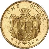 Reverse 5 Gulden 1835 C.V.  H.R.