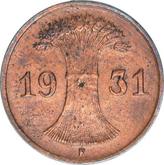 Reverse 1 Reichspfennig 1931 F