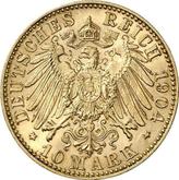 Reverse 10 Mark 1904 E Saxony