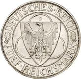 Obverse 5 Reichsmark 1930 D Rhineland Liberation