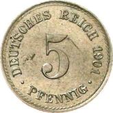 Obverse 5 Pfennig 1890-1915