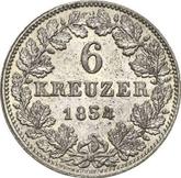 Reverse 6 Kreuzer 1854