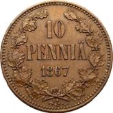 Reverse 10 Pennia 1867