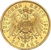 Reverse 20 Mark 1914 E Saxony