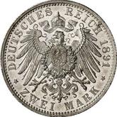 Reverse 2 Mark 1891 D Bayern