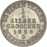 Reverse 1/2 Silber Groschen 1828 D
