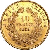 Reverse 10 Francs 1859 A